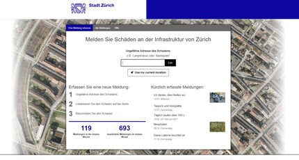 Hier kannst du schlimmere oder weniger schlimme Schäden an der Infrastruktur melden.