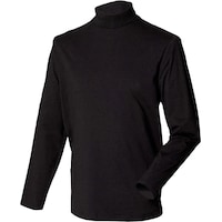Henbury Turtleneck sweatshirt, long sleeves, high cotton content