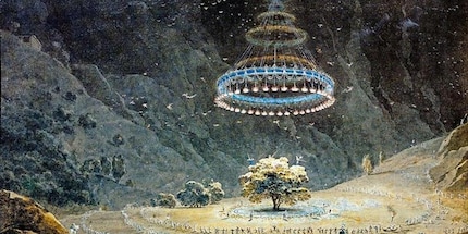 Der Walnussbaum von Benevento in der Vorstellung des Malers Giuseppe Pietro Bagetti.