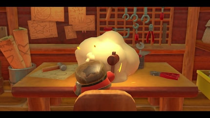 Dieser Waddle Dee arbeitet mit viel Elan daran, euer Waffenarsenal zu erweitern – natürlich nur für ein paar Sternmünzen. Erkundet ihr seinen Laden etwas genauer, trefft ihr vielleicht sogar auf den wundervollen Herrn Sandsack.