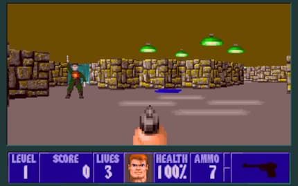 « Wolfenstein 3D » est sorti sous forme de shareware, avec la possibilité d'acheter plusieurs packs d'extension. Les épisodes ou chapitres ultérieurs ont également introduit de nouveaux types d'ennemis dans le jeu.