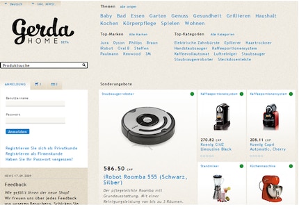 Antiquated: this is what Gerda Home, the Galaxus predecessor, looked like