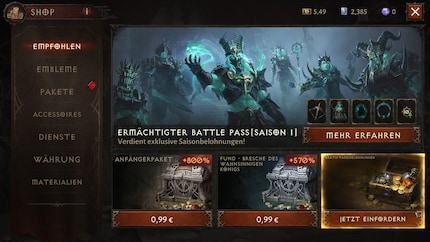Mit fragwürdigen Angeboten versucht uns das Spiel immer wieder in den Shop zu locken.