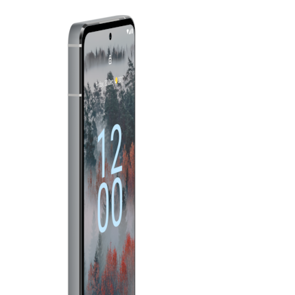 The front of the Nokia X30 in profile.