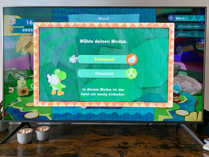 Yoshi’s Crafted World habe ich bisher nur im Entspannt-Modus gespielt. Sicher ist sicher.