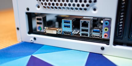 Full of holes: the back of the case without the IO shield.
