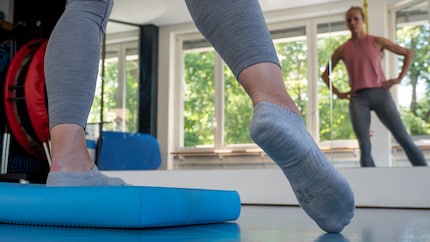 The exercise is equally useful performed laterally.