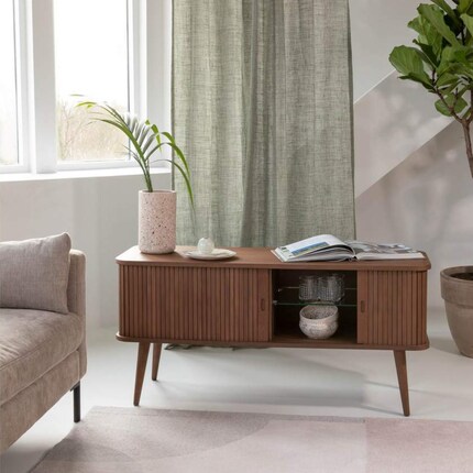 Dimensionen: 120 x 40 x 57.5 cm | Material: Eschenfurnier, Esche, MDF, Glas | Bild: Zuiver