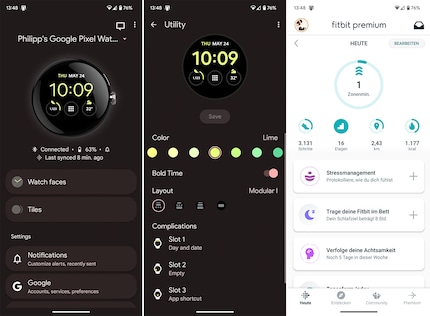 The Pixel Watch app looks a bit meagre compared to the Apple Watch app.