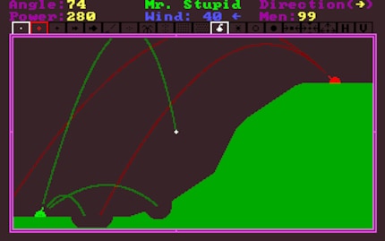 «Tank Wars» - een DOS-spel uit 1990.