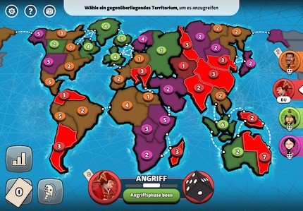 De bewerking van het klassieke bordspel «Risk» voor de iPad. Je speelt tegen drie meer - of minder - intelligente would-be-wereldheerser AI's.
