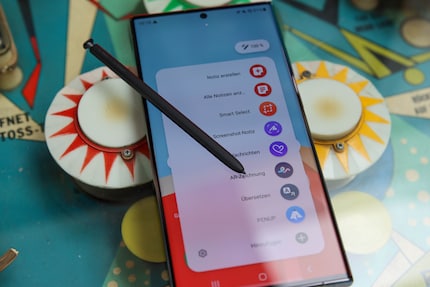 The S Pen is used for writing and as a remote control.