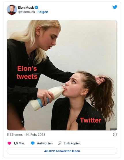 Screenshot of Elon Musk's tweet.