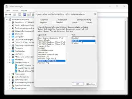 Der Übeltäter des Problems: «Wake on Pattern Match»