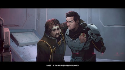 Adam (right) remains just as drab as his digital image.