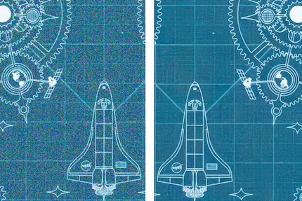 Links: Originaldatei, ohne jegliche Rauschfilter. Rechts: KI-Filter «Entrauschen» mit Stärke 60.