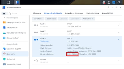 Da ist der neue 2,5-Gigabit-LAN-Anschluss.