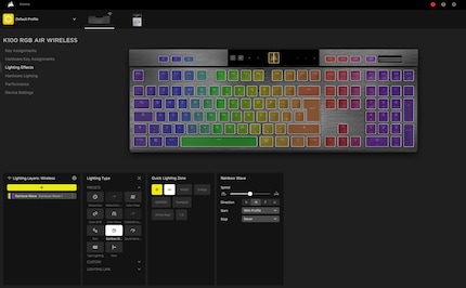 The software lets me set things like RGB lighting. But the tool isn’t intuitive.