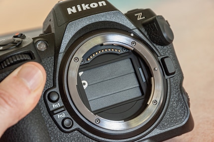 Where the mechanical shutter normally protects the sensor, there’s now a protective shield.