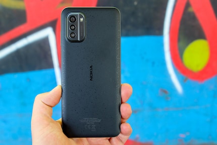 The dark speckles are part of the design of the non-removable back.