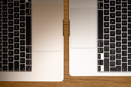 Nicht einfach copy/paste: Das Touchpad beim grossen Air (links) ist grösser als beim kleinen.