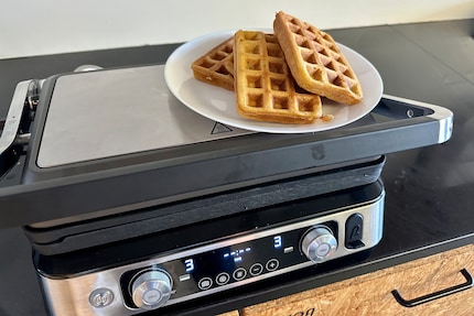 Het resultaat van de wafeltest: knapperige bruine wafels.