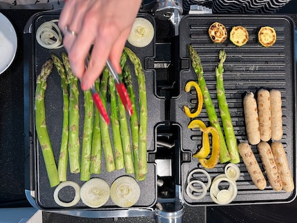 Elke grillplaat is een stuk groter dan een A4-tje - met veel groenten wordt het soms een beetje druk.