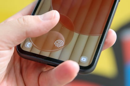 The fingerprint sensor is located under the display.