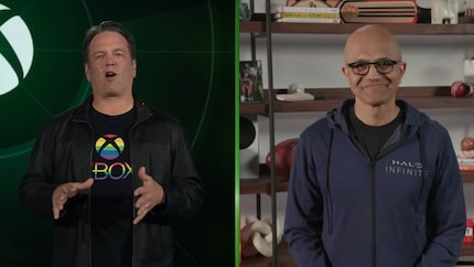Phil Spencer (links) en Satya Nadella moesten allebei getuigen in de rechtszaal.