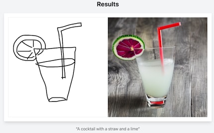 Le résultat de Scribble Diffusion à partir de mon gribouillage de cocktail. Eh bien.