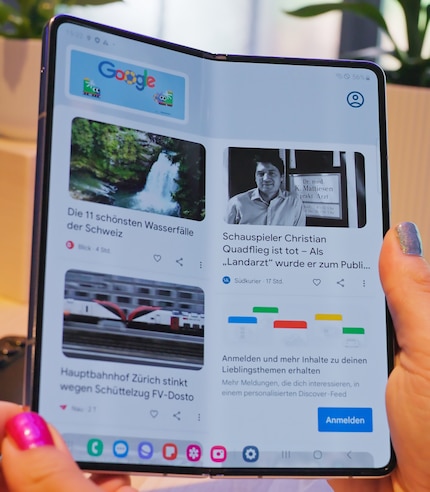 Das Samsung Galaxy Z Fold 5 hat aufgeklappt ein 7,6 Zoll grosses Display.