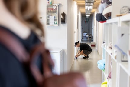Het pad naar de deftige kattensuites leidt langs deze gang.
