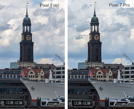 Der fünffache Zoom im Vergleich mit dem Pixel 7 Pro.