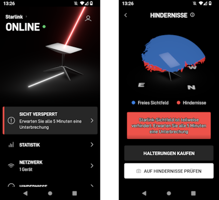 De Starlink satellietschotel lijnt zichzelf niet alleen automatisch uit - de app waarschuwt je ook automatisch als er iets mis is.