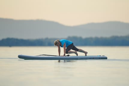 Mountain climbers op het water: deze oefening is echt iets.