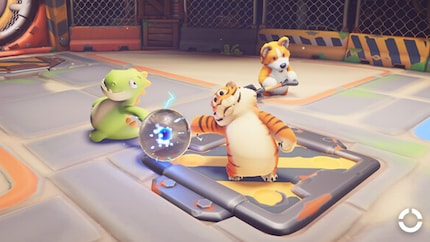 Shocking! The basketball mini-game is played with an electric ball.