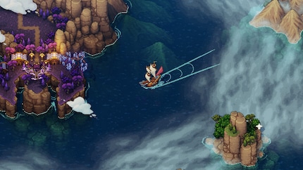 Zoals het een RPG uit de jaren 90 betaamt, verken je de wereld ook met een schip.