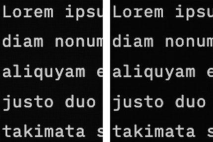 En comparant des caractères de la même police, je ne constate aucune différence entre la dimension native (droite) et la non-native (gauche).