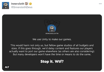 «Arrêtez ça. Wtf ?» écrit Innersloth («Among Us») sur X.