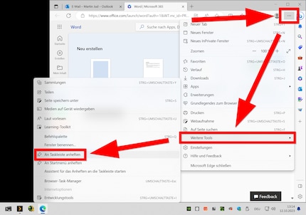 Hoe voeg je een website toe aan de taakbalk met Edge.