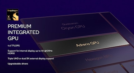 The Adreno iGPU is also said to be better than Intel's and require less energy.