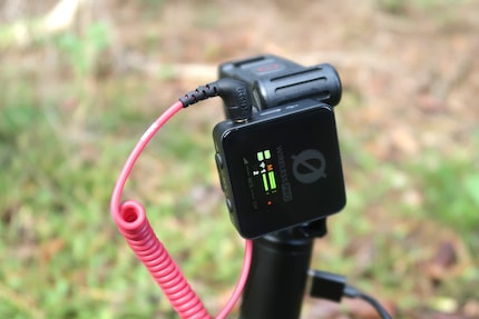 De RX-module toont de aangesloten TX'en, hun volume en de opnamestatus.