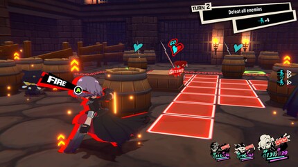 Characters can take shelter behind barrels.