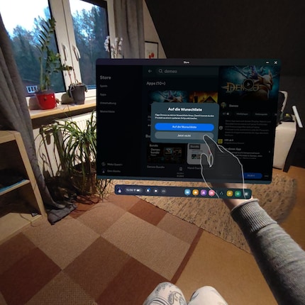 Je kunt handtracking gebruiken om het menu te bedienen en op een toetsenbord te schrijven.