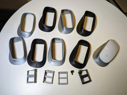 Einige Iterationen des neuen Gehäuses aus dem 3D-Drucker