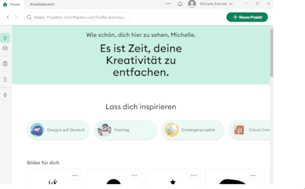 Creëer je projecten in de Design Space en krijg meteen inspiratie en ontwerpen.
