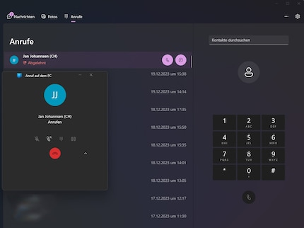 Accept phone calls on the PC or start them from it.
