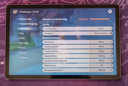 The tablet reaches its limits when gaming.
