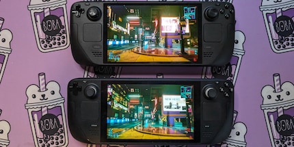 The difference is difficult to capture in photos, but the OLED display (above) is significantly brighter, with stronger colours than the original Steam Deck’s LCD (below).