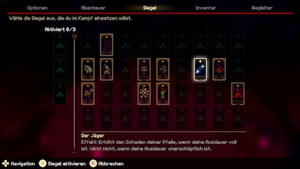 Gebruik de sigils om je vaardigheden aan te vullen en aan te passen aan de situatie.